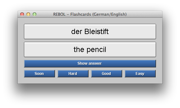 flash cards GUI